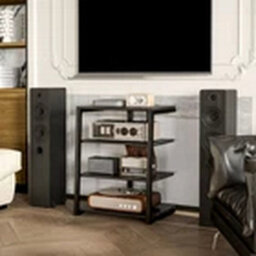 4-Tier Black Hifi Stand, Record Player Storage Rack - thumbnail 3