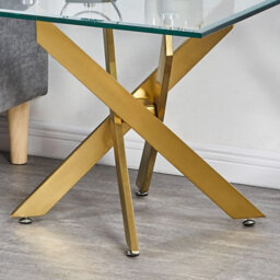 Amara Glass Side Table With Chrome Gold Legs - thumbnail 3