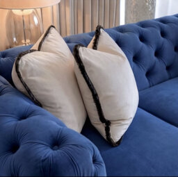 Sofaya Monaco Chesterfield Blue Velvet Sofa Set - 1,2,3 Seater & 3+2 Seater Set Deep Buttoned Cushions Upholstery Couch Settee - thumbnail 3