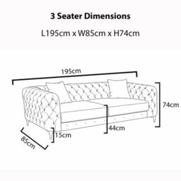 Sofaya Monaco Chesterfield Blue Velvet Sofa Set - 1,2,3 Seater & 3+2 Seater Set Deep Buttoned Cushions Upholstery Couch Settee - thumbnail 6