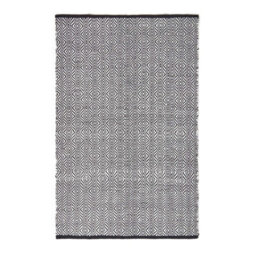 Homescapes Trance Black And White Diamond Pattern Recycled Fibre Rug, 120 X 170 Cm - thumbnail 2