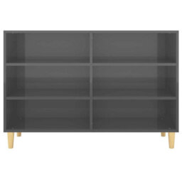 Berkfield Sturdy Sideboard High Gloss Grey 103.5X35X70 Cm Engineered Wood - thumbnail 4