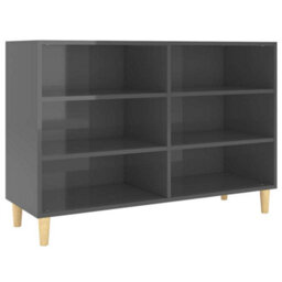 Berkfield Sturdy Sideboard High Gloss Grey 103.5X35X70 Cm Engineered Wood - thumbnail 1