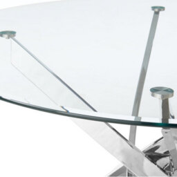 Home Detail Livorno Round Glass Dining Table With Silver Legs & Black Almeria Chairs, 6 Seater - thumbnail 3