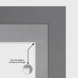 AK Frames 50X20Cm Dark Grey Modern Multi Photo Frame With Mid Grey Mount - Holds 4 Apertures (4X) 6X4 Photos - thumbnail 7