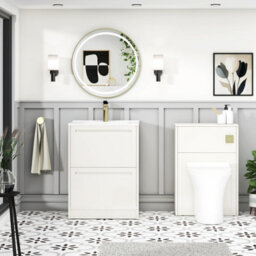 Royal Bathrooms Elmore 600mm Traditional Floor Standing 2 Drawer Bathroom Vanity Unit With Ceramic Basin Sink - Classic White - thumbnail 4