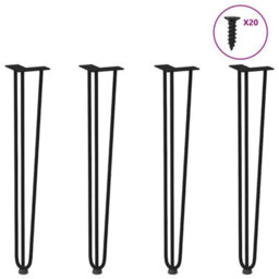 Walplus Hairpin Legs For Console Tables For Console Table 4 Pcs Black 72 Cm Solid Steel - thumbnail 1