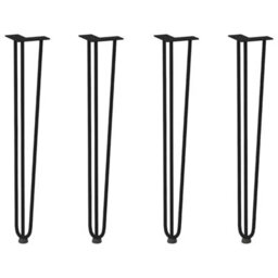 Walplus Hairpin Legs For Console Tables For Console Table 4 Pcs Black 72 Cm Solid Steel - thumbnail 2