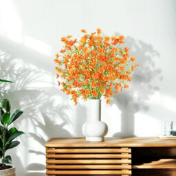 Artificial Flowers 8Pcs Loose Fake Flowers Long Stem Artificial Flower Outdoor Uv Resistant Artificial Plant (Orange - thumbnail 6