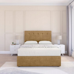 "Sloomy 2Ft6 Highbury Divan Bed Base Mink Plush ,2 Drawers & 54"" Floor Standing Headboard - Small Single" - thumbnail 2