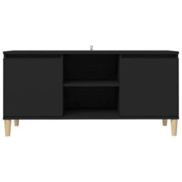Vidaxl Tv Cabinet With Solid Wood Legs Black 103.5X35X50 Cm - thumbnail 5