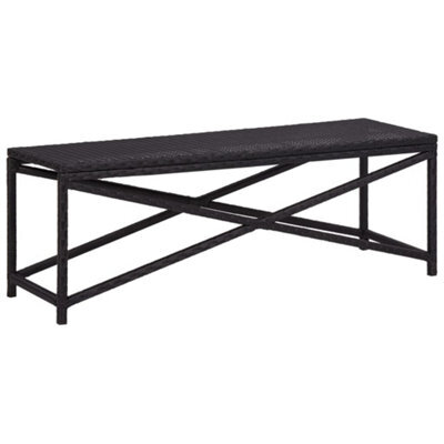 Berkfield Garden Bench 120 Cm Poly Rattan Black - image 1