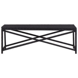 Berkfield Garden Bench 120 Cm Poly Rattan Black - thumbnail 2