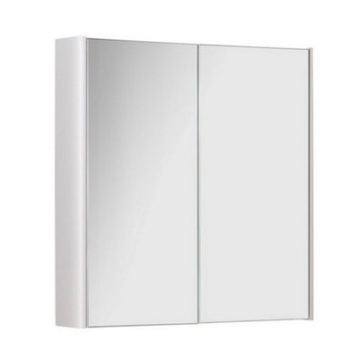 Clifton 600mm 2 Door Bathroom Mirror Cabinet- White Gloss- (Choice) - image 1
