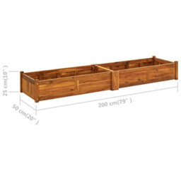 Walplus Garden Raised Bed Acacia Wood 200X50X25 Cm - thumbnail 8