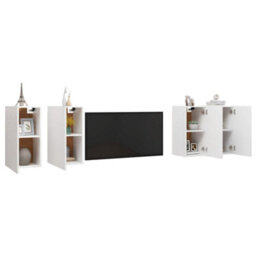 Berkfield Sturdy Tv Cabinets 4 Pcs White 30.5X30X60 Cm Engineered Wood - thumbnail 3