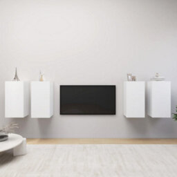 Berkfield Sturdy Tv Cabinets 4 Pcs White 30.5X30X60 Cm Engineered Wood - thumbnail 2