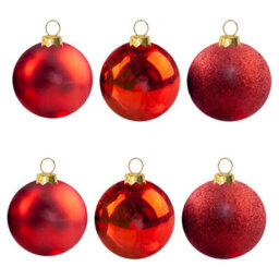 Christmas Bauble Decoration Hanging Tree Ornament X 6 6Cm Red