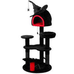 Cat Tree, 155Cm Cat Tower With Sisal Scratching Posts, Black - thumbnail 3