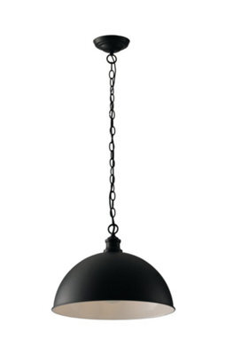 Luminosa Lighting Luminosa Charleston Dome Bar Pendant, Black White, E27