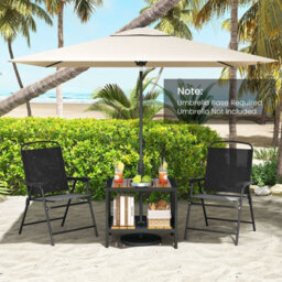 Gainoom 2-Tier Patio Metal End Table Outdoor Side Table Small Bistro Coffee Table - thumbnail 5