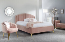 Gfw Pettine 150Cm End Lift Ottoman Bed King Size Blush Pink - thumbnail 1
