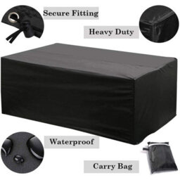 Rectangular Garden Furniture Cover, Black, 200 X 160 X 70 Cm, 210D Oxford With Silver Coating - thumbnail 3