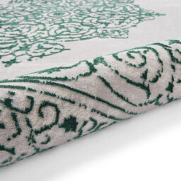 Green Silver Rug, Traditional Bordered Rug, 11mm Thick Abstract Rug, Green Silver Rug For Dining Room-120Cm X 170Cm - thumbnail 4