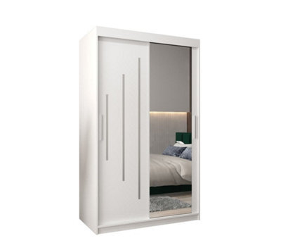 Arte Modern White York Ii Sliding Door Wardrobe W1200mm H2000mm D620mm Mirrored Sleek Storage Solution - image 1