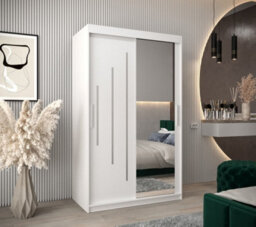 Arte Modern White York Ii Sliding Door Wardrobe W1200mm H2000mm D620mm Mirrored Sleek Storage Solution - thumbnail 2