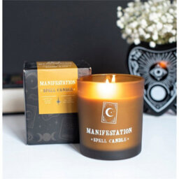 Manifestation Cinnamon & Clove Scented Candle Gold Glass Spell Candle - thumbnail 1