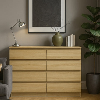 Malwa M8 Chest Of Drawers Modern Handleless Design 8 Drawers Sonoma - image 1