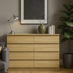 Malwa M8 Chest Of Drawers Modern Handleless Design 8 Drawers Sonoma - thumbnail 1