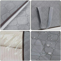 3X 84L Large Storage Bags Duvet Quilt Bedding Storage Bag King Size Grey Uk - thumbnail 4