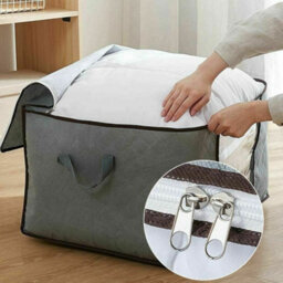 3X 84L Large Storage Bags Duvet Quilt Bedding Storage Bag King Size Grey Uk - thumbnail 6