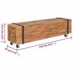 Walplus Tv Stand 110X30X32.5 Cm Solid Teak Wood - thumbnail 8