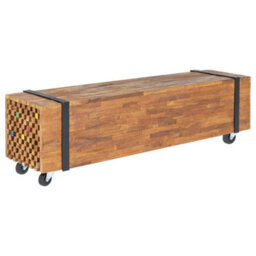 Walplus Tv Stand 110X30X32.5 Cm Solid Teak Wood