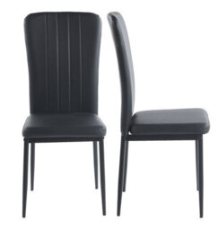 Hallowood Furniture Cullompton Dining Chair With Black Faux Leather Backrest And Seat (Pair) - thumbnail 8