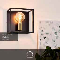 Lucide Ruben Modern Wall Light - 1Xe27 - Black - thumbnail 2