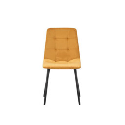 Mof Dining Chairs Set Of 6 Velvet Dining Chair With Padded Seat And Backrest, Sturdy Metal Legs Yellow Check - thumbnail 6