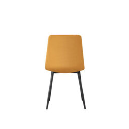 Mof Dining Chairs Set Of 6 Velvet Dining Chair With Padded Seat And Backrest, Sturdy Metal Legs Yellow Check - thumbnail 4