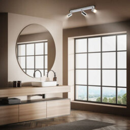 Briloner Chrome Metal 3 Light Gu10 Ceiling Spotlight Adjustable Ip44 Max 9W 47.5Cm - thumbnail 6