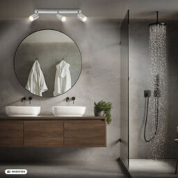 Briloner Chrome Metal 3 Light Gu10 Ceiling Spotlight Adjustable Ip44 Max 9W 47.5Cm - thumbnail 5