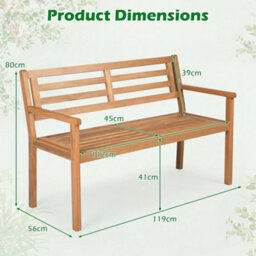 119 Cm Outdoor Loveseat Bench 2 Person - thumbnail 2