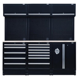Draper Bunker 14 Piece Workshop Storage Solution With 2040mm Stainless Steel Worktop - thumbnail 1