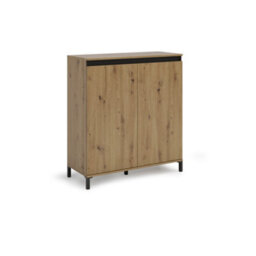 FurniComp LTD Furnicomp Cancun 2 Door 100Cm Anthracite And Artisan Oak Highboard/tall Sideboard - thumbnail 2