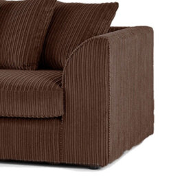 Palmas Jumbo Cord Fabric 5 Seater Left Hand Facing Corner Sofa Chocolate - thumbnail 3