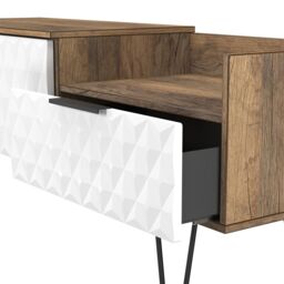Anzio Matt Vintage Oak Effect Media Unit With 2 Drawers, (H)51.6Cm X (W)127.9Cm X (D)39.3Cm - thumbnail 5