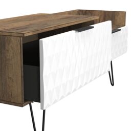 Anzio Matt Vintage Oak Effect Media Unit With 2 Drawers, (H)51.6Cm X (W)127.9Cm X (D)39.3Cm - thumbnail 6