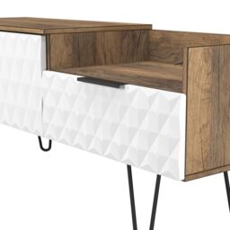 Anzio Matt Vintage Oak Effect Media Unit With 2 Drawers, (H)51.6Cm X (W)127.9Cm X (D)39.3Cm - thumbnail 4